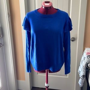 Basic Royal Blue Sweater with Ruffles